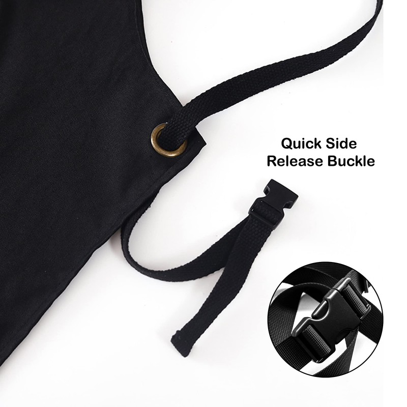 Muulaii Canvas Chef Apron, Cross Back Apron for Men Women