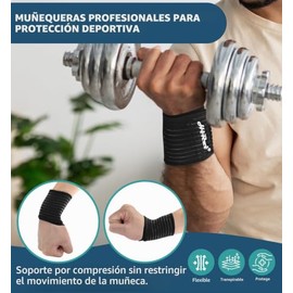 HiRui - Paquete de 2 correas de soporte de muñeca de alta elasticidad, vendaje de compresión para muñeca - Muñequeras para túnel carpiano, artritis, t