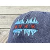 Shenbors Embroidered Baseball Hats, Chicago Illinois Skyline Flag (Navy Blue),