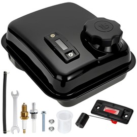 YOXUFA Gas Fuel Tank with Fuel Gauge for Predator 212 Hemi Ghost 224cc Engine Coleman CT200U CT200U-EX BT200X KT196 Baja Warrior MB200 196cc 200cc Mini Bike Go Kart GX160 GX200 Parts