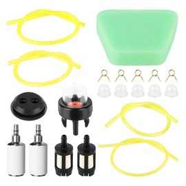 Forever Speed 4 Stück Kraftstoffleitungen für Rasenmäher, 2 x 3,5 mm/2,5 x 5 mm/3 x 5 mm/3 x 6 mm, Benzinschlauch Dichtung, Filterelement, Primer Bulb, Ölrohrschelle, Luftfilterwatte, Universal Benzin