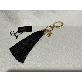 Victoria's Secret Keychain Purse Tag Black /Gold Tassel Super Cute! New