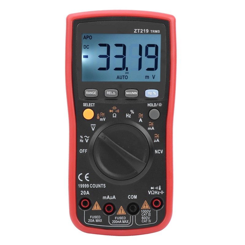 ZT219 Auto Range Digital Multimeter Ac DC Voltage TrueRMS Tester