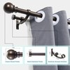 Lwiiom Double Curtain Rods with Aluminum Bouquet Brackets and Round