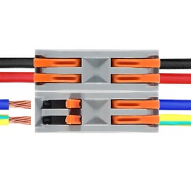 DIANN 10pcs Lever Wire Connectors 2 Circuit Inline Splices Electrical Wire Connector SPL-2 Lever Nuts Wire Connectors 28-12 AWG Quick Connect Splice Wire Connectors