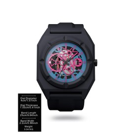 doublÉ-Standard SKÉLÉTON Fashion Watch for Men & Women, Waterproof Quartz Design, Perfect for Fashion Trendsetters, Stylish Watch to Match Outfits, Purple