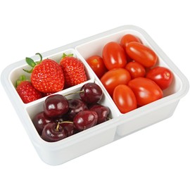 carrotez 3 Compartment Portion Control Container, Food Storage Container with 3 Removable Compartments, Reusable, BPA Free, 4.64 Cup (1100ml)