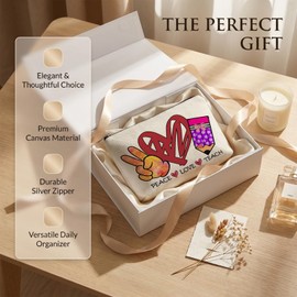 CLHHM Teacher Appreciation Gifts Makeup Bag Cosmetic Bag with Zipper Travel Toiletry Bag Birthday Gifts for Women Teenage Girls New Mom Care Package