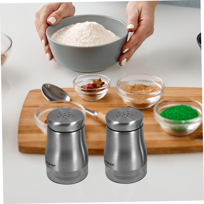 iplusmile 2pcs Portable Seasoning Bottles Condiment Containers Stand for Salt