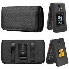 Funda de nailon de protección horizontal con clip para cinturón compatible con EMAY 6L Monitor portátil de ECG/EMAY PM10 Monitor de ECG portátil