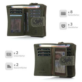 ekavale Ladies Soft Leather Wallet with RFID Protection - Women's Wallet, Green, Classic