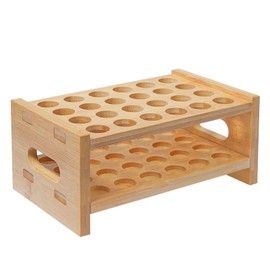 Rollerball Perfume Organizer Display Stand 24 Slots Natural Bamboo Organizer for Perfume Oils, Lip Gloss, Lipstick, Essential Oils – Makeup Storage Rack for Vanity or Countertop Use