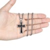 Reve Stainless Steel Black & Silver Cross Pendant Necklace for