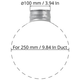 Repa Market Round Saddle Take Off for 10'' Inch Duct - 4'' Outlet Branch Extension - 90 Degree Splitter - Vent Duct Transition - Round Easy-Fit Galvanized Steel HVAC Takeoff Ducting, Gray