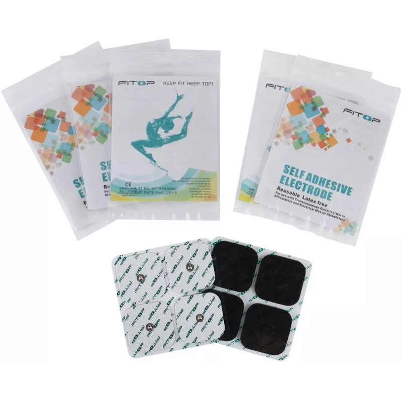 Fitop 20 Electrodos Compatibles Compex 5x5 Single Snap Premium