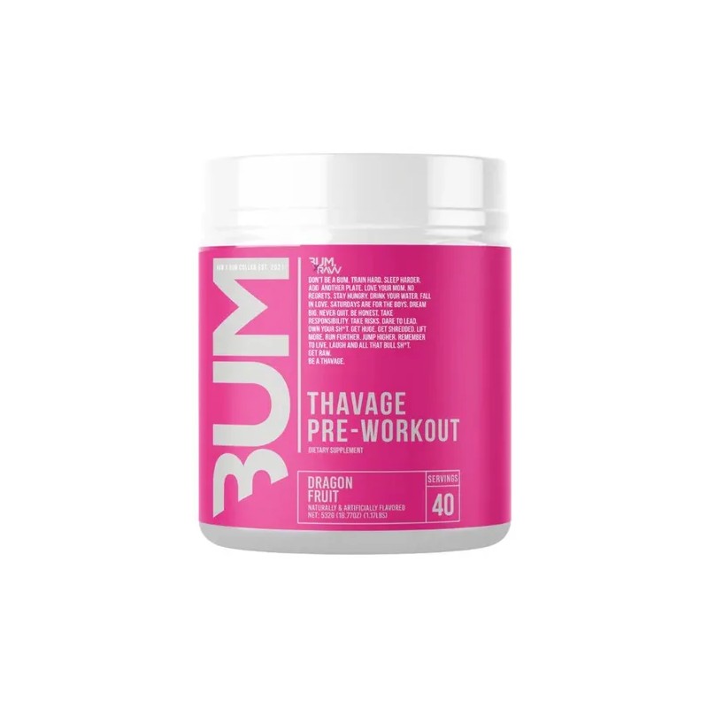 Pre Entreno Cbum Thavage Pwo Raw Nutrition 40 Servicios Sabor