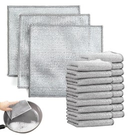 30 Pcs Smart Scrubs - Non-Scratch Scouring Cloths, (20 x 20Cm) Multipurpose Stainless Steel Cloth, Smart Scrubs Kitchen Metal Scourer For Scrubbing And Cleaning Dishes, Pots, Sinks