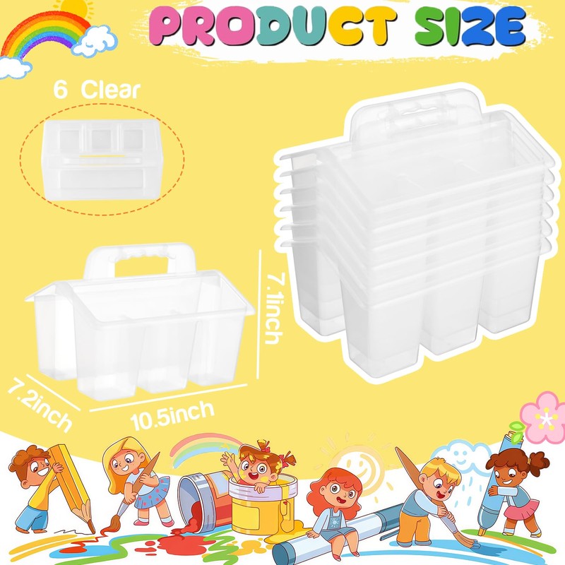 NINU Classroom Caddy Storage Basket with Handle, Plastic Arts Office