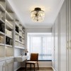 YYJLX Small Crystal Chandelier 2- Lights ，Modern Semi Flush Mount
