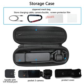 TEKCAM Osmo Pocket 3 Accessories Kit Compatible with DJI Osmo Pocket 3 Desktop Mount, Camera Case, 2 Pack Camera Screen Protector & Lens Film