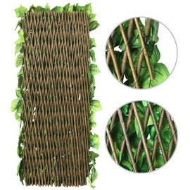 LANDGARDEN Expandable Faux Ivy Fence Privacy Screen Stretchable Artificial Hedge Single Sided for Balcony Patio Garden (1PC, Grape)…