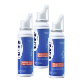 Marimer Hypertonic Saline Nasal Spray All Natural Seawater (3 Packs),Sinus Rinse & Sinus Allergy Symptom Reliever 3.38 FL OZ (100 mL)