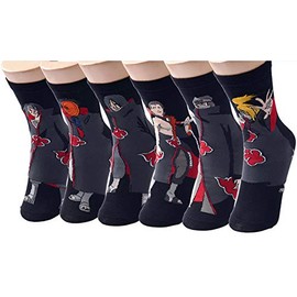 Multiculture Akatsuki 6 Pairs of Socks Set with Motif and More (Akatsuki Black), Akatsuki Black