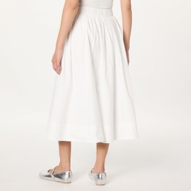 The Drop Women’s Arlo Full Maxi Cotton Skirt, White, 2X, Plus Size