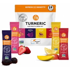 ZYN Electrolyte Drink Mix Hydration Packets, Electrolytes Powder, Hydration Packets w/Turmeric Curcumin, Vitamin C and D, Zinc, Hydrate Electrolyte Powder Packets for Wellness, Variety Pack of 24