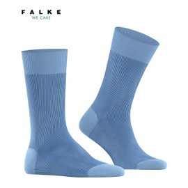 FALKE Men's Fine Shadow Socks Breathable Cotton Reinforced Men's Socks Fine Flat Seam for Pressure-free Toe Ribbed Business Everyday 1 Pair, Blue (Cornflower Blue 6554)