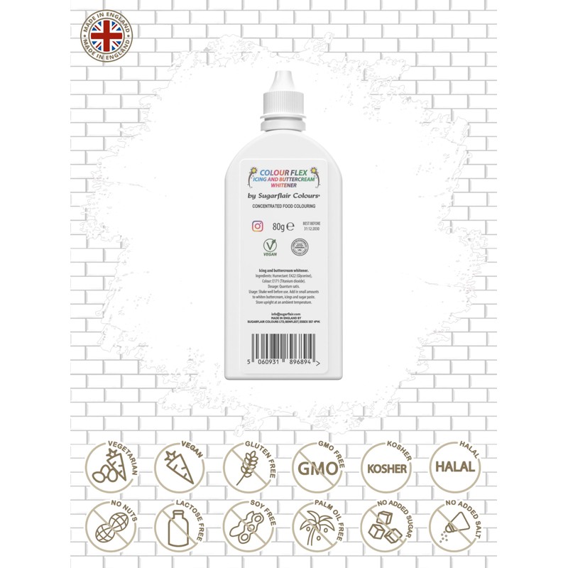 Colour Flex Icing Whitener Food Colouring For Whitening Buttercream, Sugarpaste,