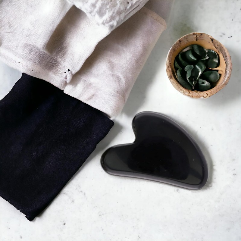 ROCKING GIFTS Obsidian Gua Sha Massager - 3 Minerals and