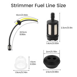 3Pcs Universal Strimmer Fuel Line, Fuel Line Hose Kit, Petrol Strimmer Parts, for Brush Cutter Trimmer Mower Hedge Trimmer
