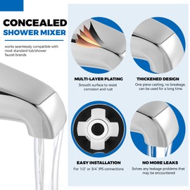 Universeller Badewannen-Auslauf, Zinklegierung, Duschauslauf ohne Umsteller, 13,1 cm Länge, Badewannenarmatur, versiegelter Wannenhahn, um Auslaufen zu vermeiden, Chrom-Badezimmer-Zubehör-Set