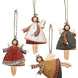 Christmas Ornaments 4 Pieces, Mini Christmas Tree Hanging Ornaments, Hanging Decorations for Bedrooms, Hallways, Dining Rooms, Doors or Windows (4)