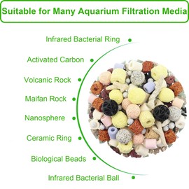 Cover Geny 10 Pieces 5.9" x 7.8" Aquarium Filter Media Bags Large,Fish Tank Media Mesh Filter Bags with Zipper,Mesh Reusable Bags for Activated Carbon, Ceramic Rings, etc