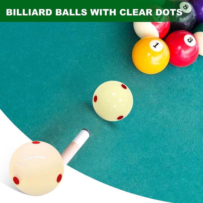 YGCQFH 2PCS Snooker Training Balls with Red Dots – 52.5mm/2.1in