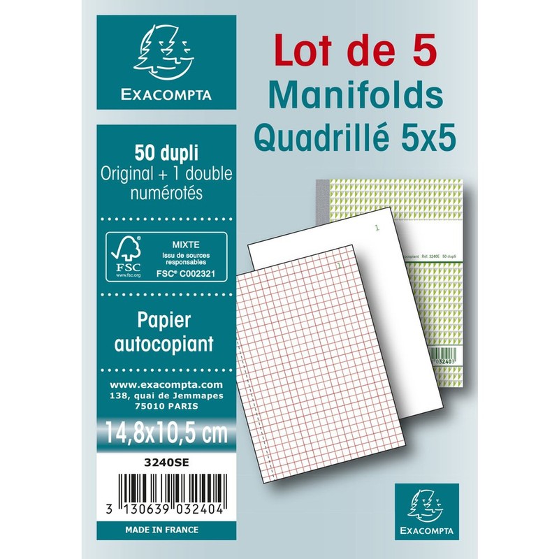 Exacompta Order Book, 14.8x10.5cm, Vertical, Duplicate Carbonless Copy, 50 Pages