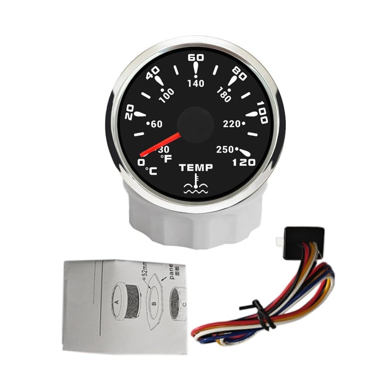 ELING 52mm Water Temp Gauge 0-120 Degree Temperature Meter 12V