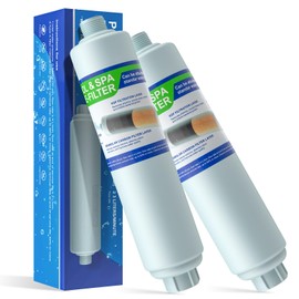 Garden Hose Filter for Filling Hot Tub/Pool/Spa, Greatly Reduces Sediment, Chlorine, Heavy Metals and Odors, Standard 3/4" Garden Hose Thread, Hose Filter, Up to 8,000 Gallons (2 Pack)