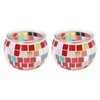 2PCS Mosaic Glass Tea Light Holder Romantic Deocrative Scented Candle