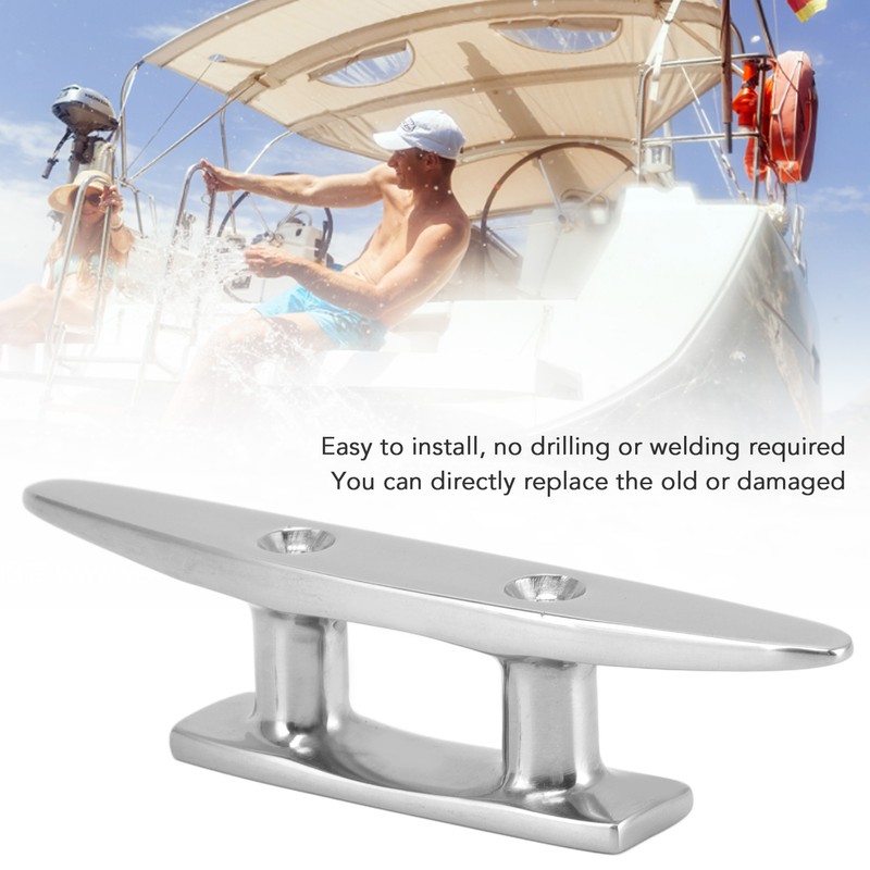 Stainless Steel Low Flat Top Boat Dock Cleat Marine Grade