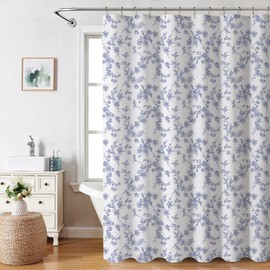AIBIIN Purple Flora Shower Curtain Elegant Flower Bath Curtain Bathroom Decor Durable Waterproof Polyester Material with 12 Hooks 180x180cm