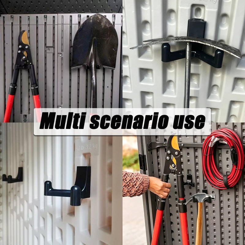 6 Pcs ABS Storage Shed Tool Hooks Set – Heavy-Duty