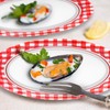 PhyLence 50 Pcs Red Gingham Oval Paper Plates – 9"