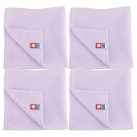 Imabari Towel, Handkerchief, Handkerchief Towel, Set of 4, 9.8 x 9.8 inches (25 x 25 cm), Made in Japan, Lavender, Gift