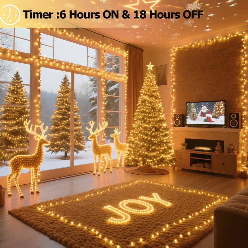 Tcamp 33ft 100LED Battery Operated Christmas Lights Outdoor Indoor, Battery