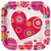 {P} Hearts In Bloom 9" Square Plates [8]