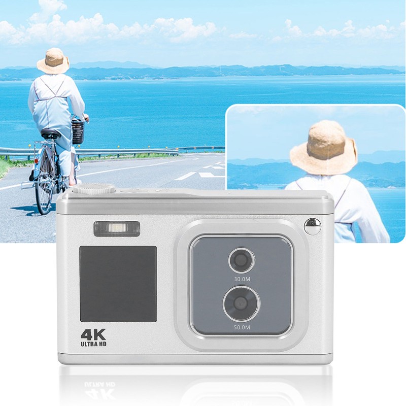 Digital Camera 4K HD Dual Cam Dual IPS Screen 16X