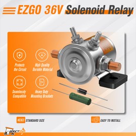 GODCTSUP EZGO 36V Solenoid Relay with Resistor&Diode, Fits EZGO TXT&Marathon 1980-2010 Electric Carts, 70 Series Continuous Duty Solenoid with Mount Bracket, OEM# 27855-G01, 11761G1, 27855G02, 31680G1